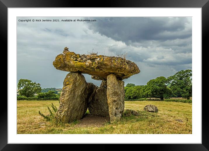 St Lythans Burial Chamber Vale of Glamorgan Cardif Framed Mounted Print by Nick Jenkins
