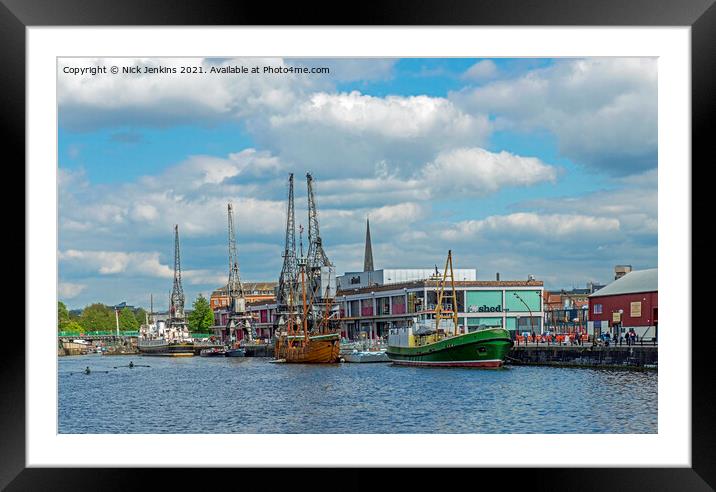 Bristol Floating Harbour showing the M Shed and mo Framed Mounted Print by Nick Jenkins