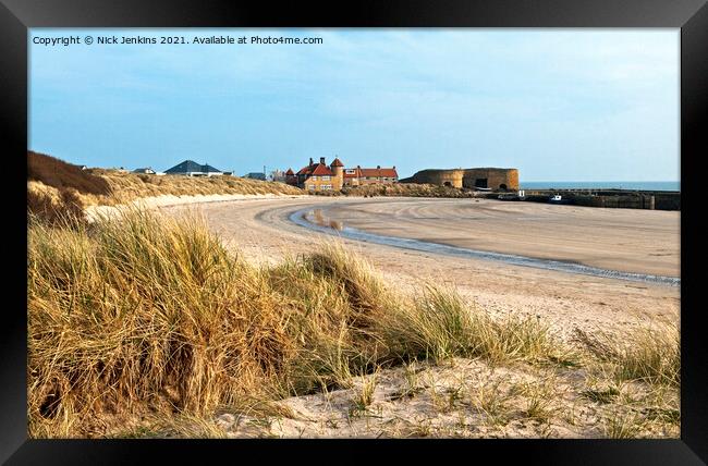 Beadnell Beach and Harbour Northumberland Coast Framed Print by Nick Jenkins