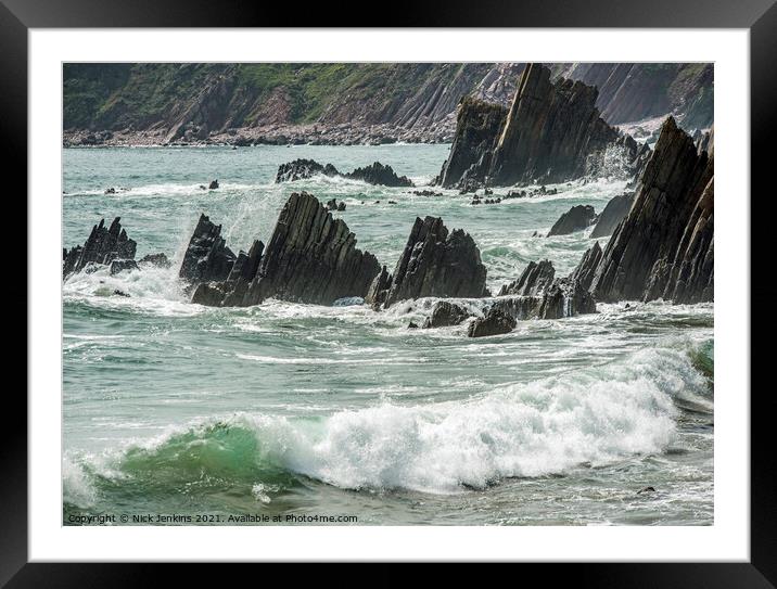 Incoming Tide at Marloes Beach Pembrokeshire  Framed Mounted Print by Nick Jenkins