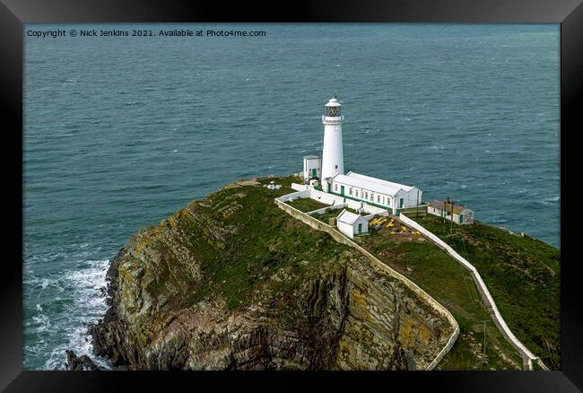 South Stack Lighthouse Holyhead Anglesey Framed Print by Nick Jenkins