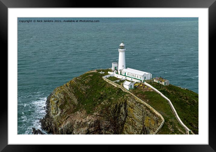 South Stack Lighthouse Holyhead Anglesey Framed Mounted Print by Nick Jenkins