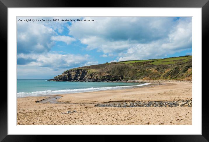 Praa Sands South Cornish Coast Cornwall  Framed Mounted Print by Nick Jenkins