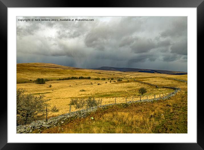 Brecon Beacons along the A4059 road from Penderyn  Framed Mounted Print by Nick Jenkins