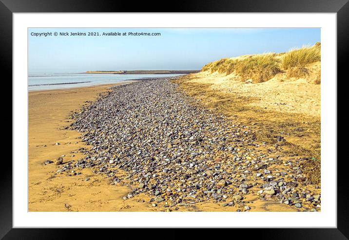 Burry Port Beach just west of Burry Port  Framed Mounted Print by Nick Jenkins