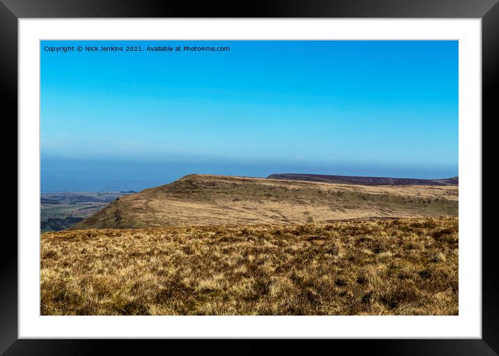 Twmpa and Hay Bluff in the Black Mountains Wales Framed Mounted Print by Nick Jenkins