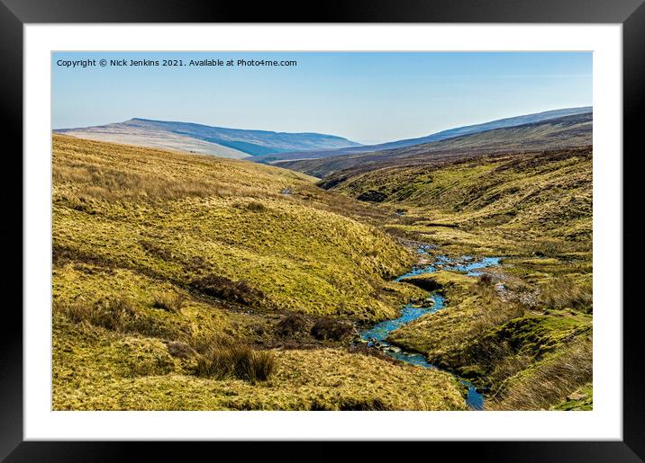 The source of the River Grwyne Black Mountains Wal Framed Mounted Print by Nick Jenkins