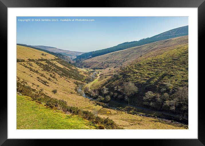 The Upper Grwyne Fawr Valley Black Mountains  Framed Mounted Print by Nick Jenkins