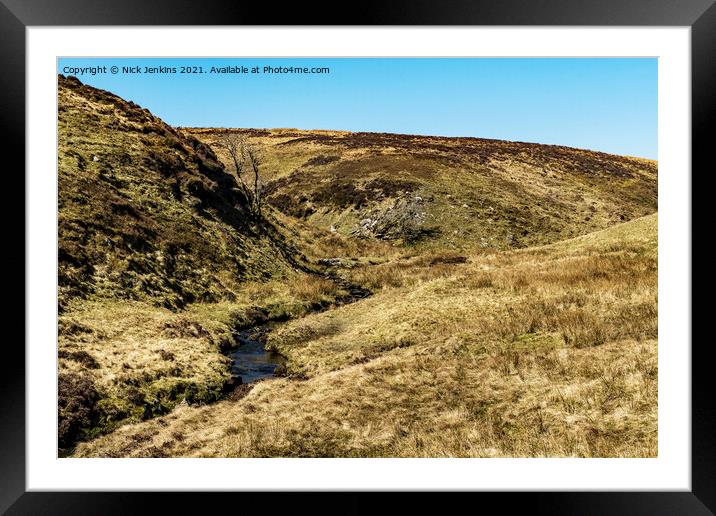 Source of the Grwyne Fawr River Black Mountains Framed Mounted Print by Nick Jenkins