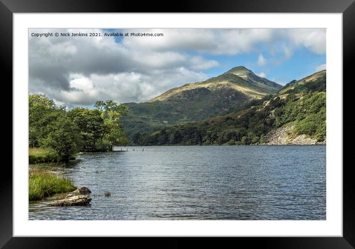 Llyn Gwynant in the Gwynant Valley Snowdonia Gwyne Framed Mounted Print by Nick Jenkins