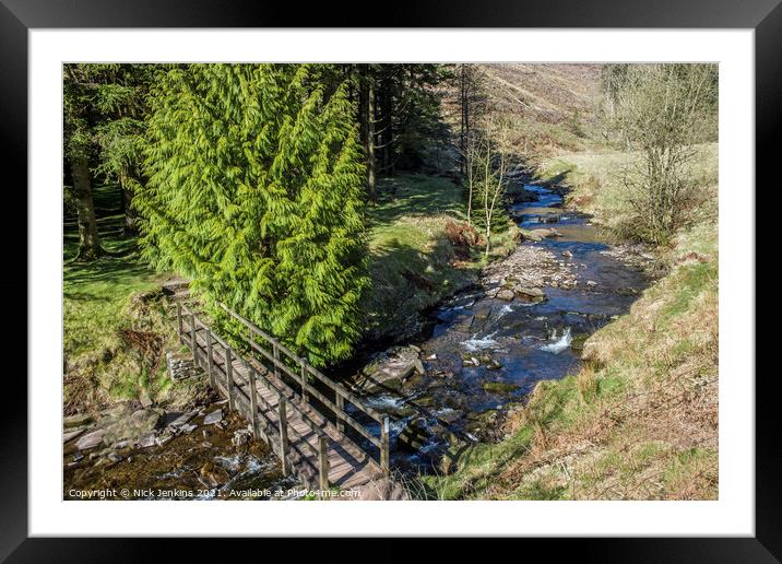 The Grwyne Fechan River in the Black Mountains  Wales Framed Mounted Print by Nick Jenkins