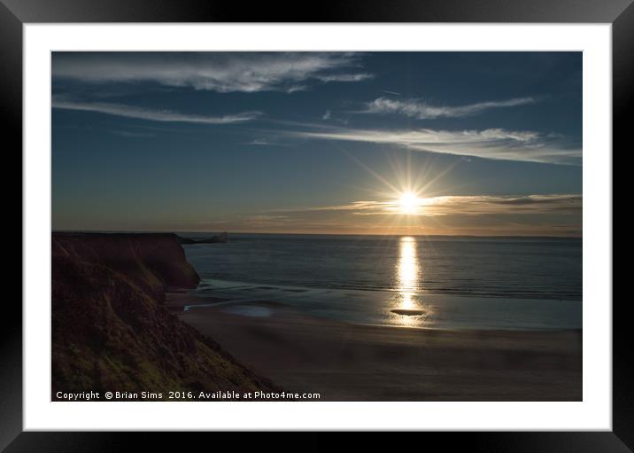 Sunset over Rhossili bay Framed Mounted Print by Brian Sims