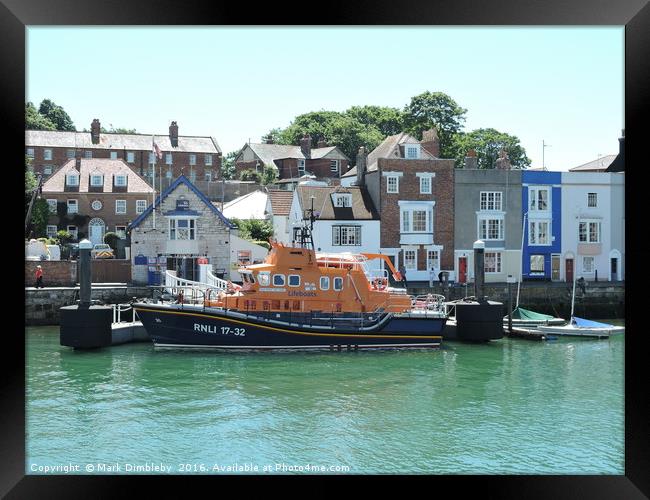 RNLI Lifeboat "Ernest and Mabel" at Weymouth Framed Print by Mark Dimbleby