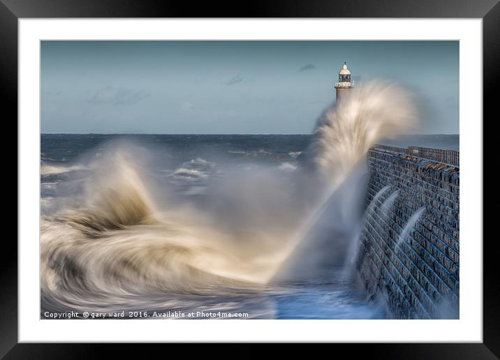 Tynemouth stormy sea! Framed Mounted Print by gary ward