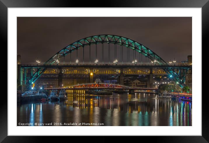 Newcastle Tyne Bridge Framed Mounted Print by gary ward