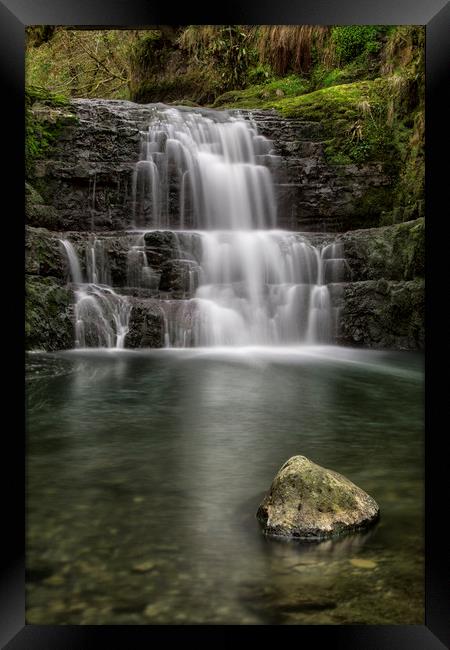 The Rock Pool at Dinas Rock Framed Print by Eric Pearce AWPF