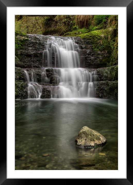 The Rock Pool at Dinas Rock Framed Mounted Print by Eric Pearce AWPF