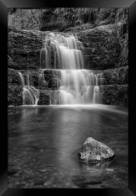 The Rock Pool at Dinas Rock, Mono Framed Print by Eric Pearce AWPF