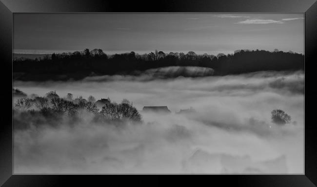 Misty Morning in the Wye Valley Framed Print by Eric Pearce AWPF