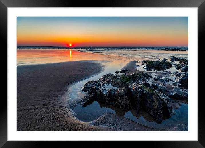 Croyde Winter Reflections Framed Mounted Print by Eric Pearce AWPF