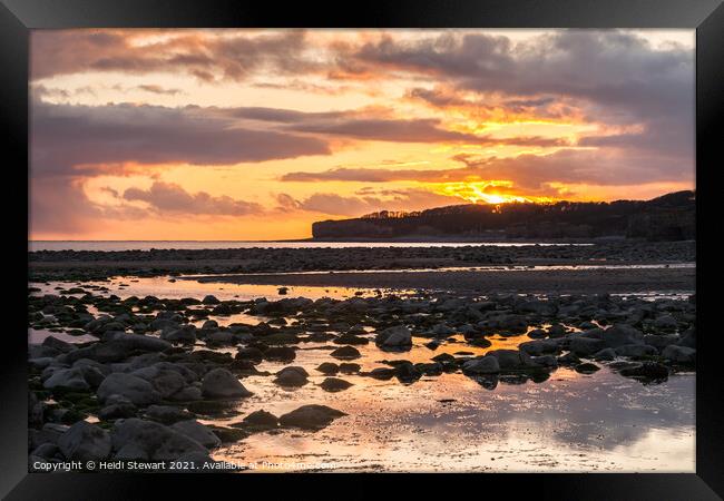 Llantwit Beach Sunset Framed Print by Heidi Stewart