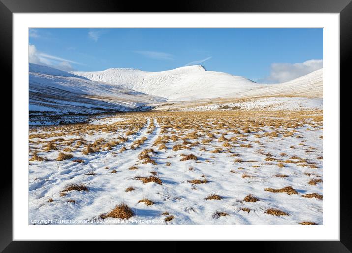 Brecon Beacons in Winter Framed Mounted Print by Heidi Stewart