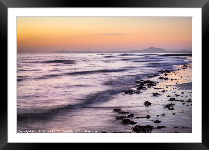 Sunset on Harlech Beach Framed Mounted Print by Heidi Stewart