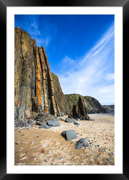 The Three Chimneys at Marloes Sands Framed Mounted Print by Heidi Stewart