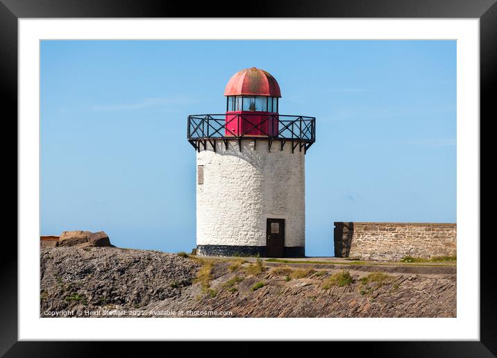 Burry Port Lighthouse Framed Mounted Print by Heidi Stewart