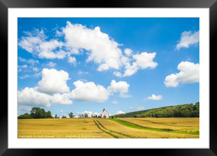 St Hubert's Church, Idsworth Framed Mounted Print by Heidi Stewart