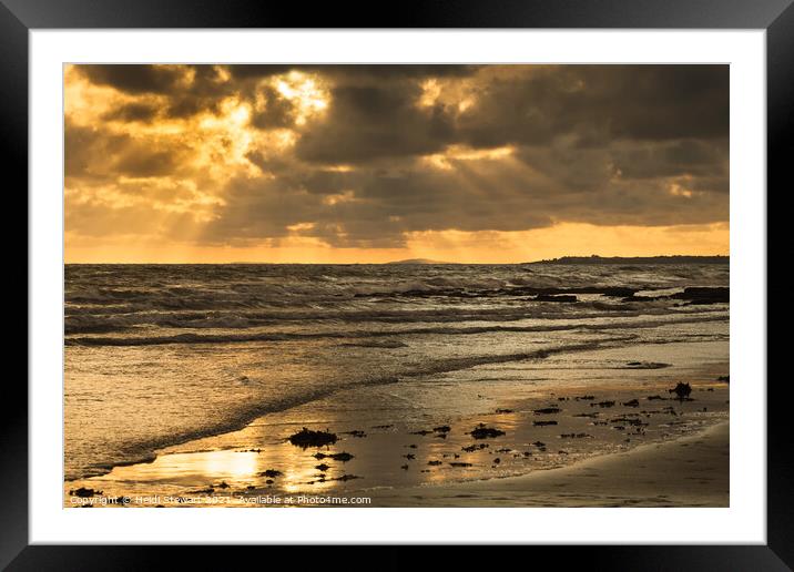 Dunraven Bay Sunset Framed Mounted Print by Heidi Stewart