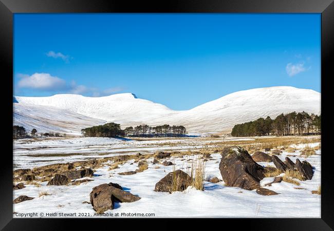 Brecon Beacons in the Snow Framed Print by Heidi Stewart