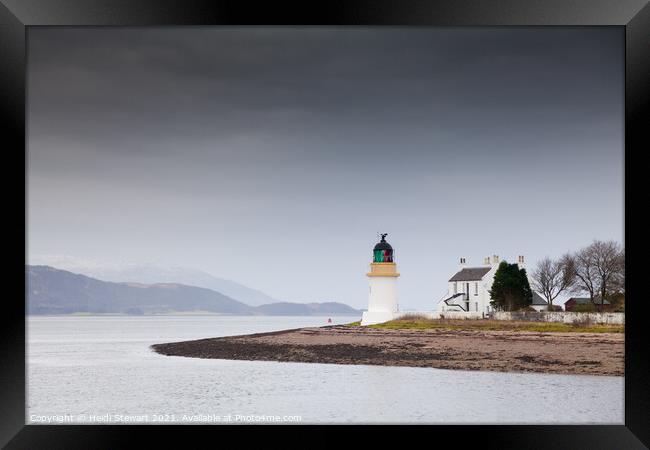Corran Point Lighthouse Scotland Framed Print by Heidi Stewart