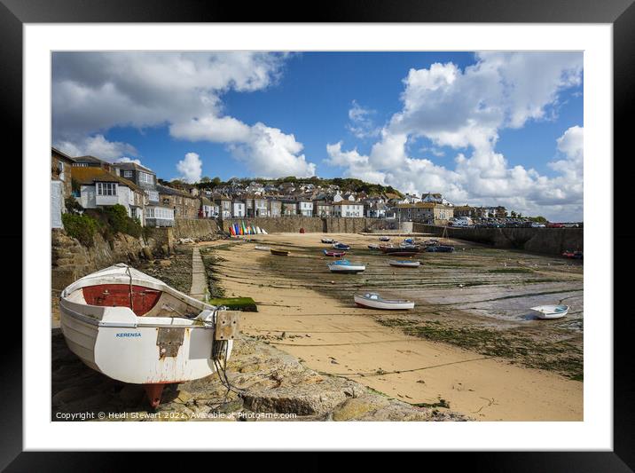 Mousehole Harbour in Cornwall Framed Mounted Print by Heidi Stewart