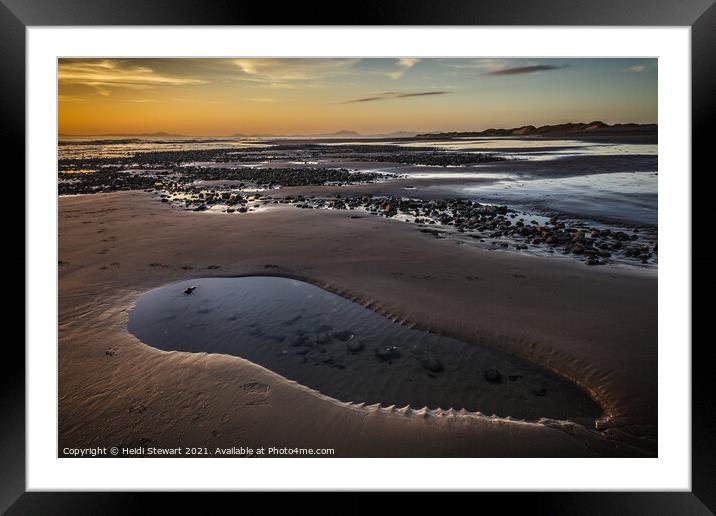 Benar Beach, Barmouth in North Wales Framed Mounted Print by Heidi Stewart