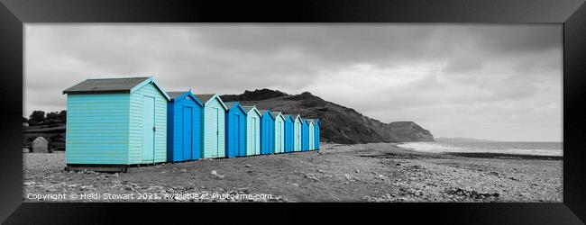 Colour Pop Beach Huts Framed Print by Heidi Stewart