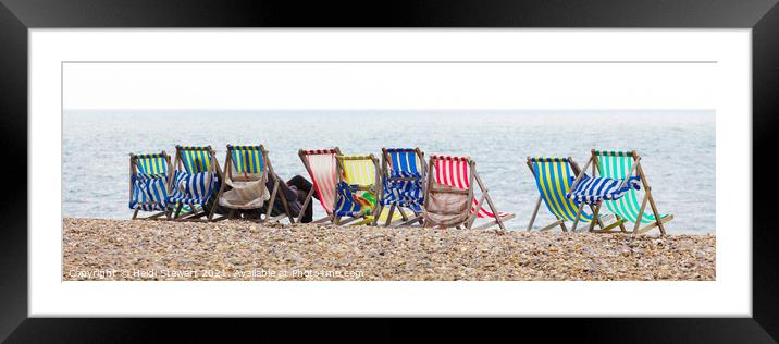Colourful Deck Chairs Framed Mounted Print by Heidi Stewart