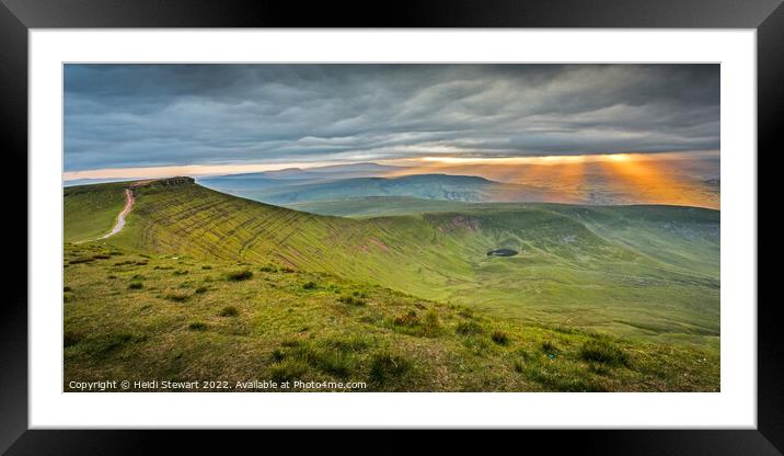 Brecon Beacons Sunset Framed Mounted Print by Heidi Stewart