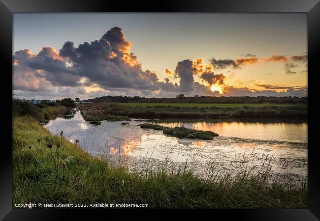 Calshot Marshes and Pond Framed Print by Heidi Stewart