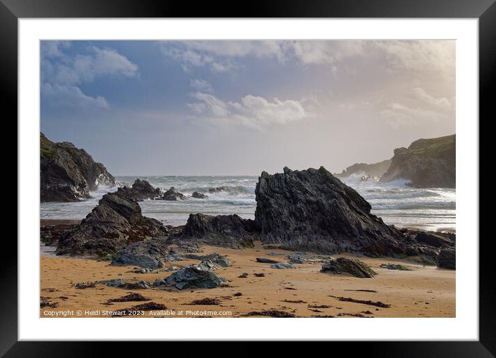 Porth Dafarch Bay Framed Mounted Print by Heidi Stewart