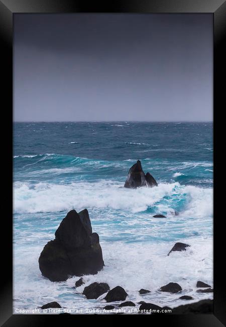 Rocks and Rough Seas, Iceland Framed Print by Heidi Stewart