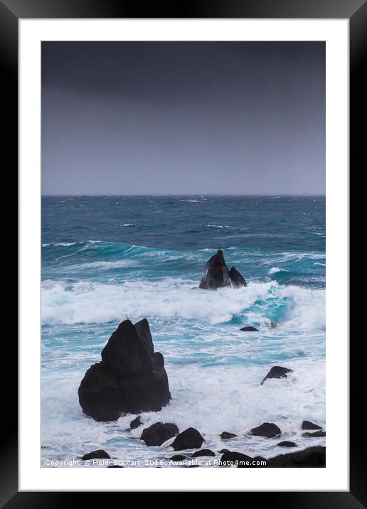 Rocks and Rough Seas, Iceland Framed Mounted Print by Heidi Stewart