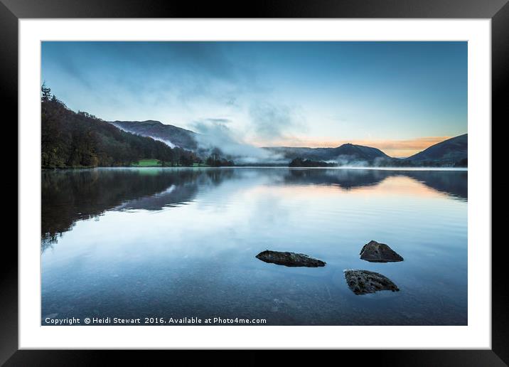 Grasmere Lake Sunrise in the Lake District Framed Mounted Print by Heidi Stewart