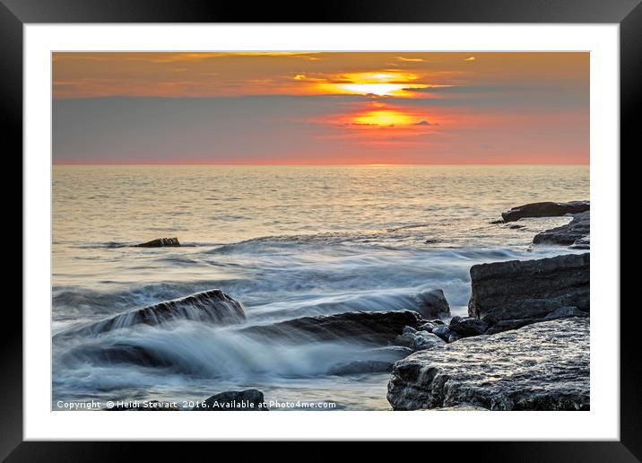 Sunset at Southerndown, south Wales UK Framed Mounted Print by Heidi Stewart
