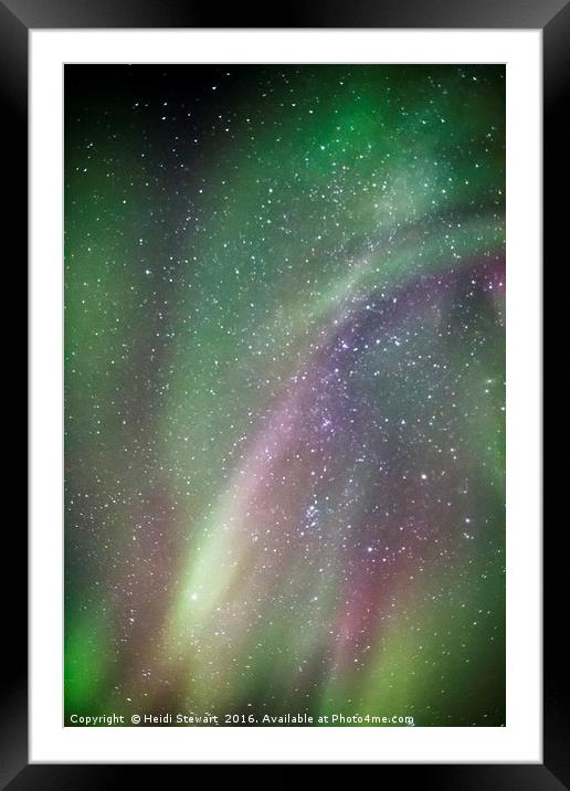 Aurora Borealis Framed Mounted Print by Heidi Stewart
