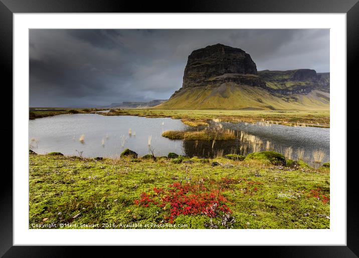 Mt Lomagnupur in Iceland. Framed Mounted Print by Heidi Stewart