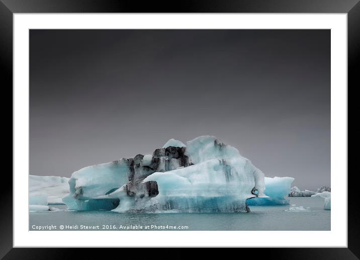 Icebergs at Jokulsarlon Glacial Lake in Iceland  Framed Mounted Print by Heidi Stewart