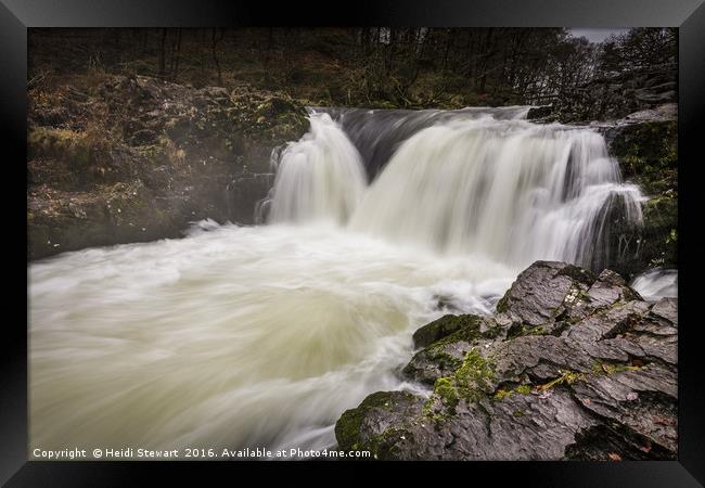 Skelwith Force Falls in the Lake District, Cumbria Framed Print by Heidi Stewart