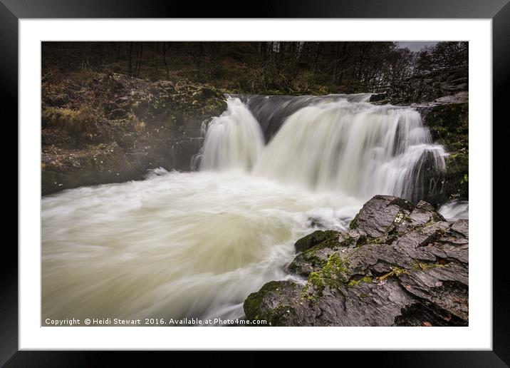 Skelwith Force Falls in the Lake District, Cumbria Framed Mounted Print by Heidi Stewart