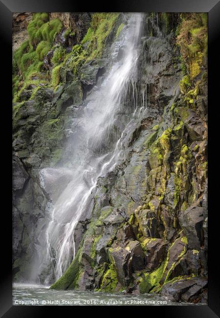 Waterfall at Tresaith, Ceredigion, Wales  Framed Print by Heidi Stewart